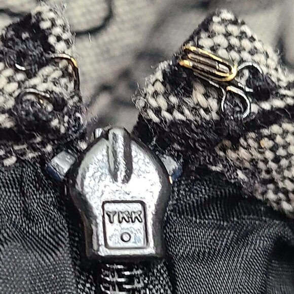 LOFT Wool Black Floral Embossed Flounce Skirt - Picture 5 of 6